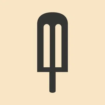 Flat in black and white mobile application ice lolly Stock Illustration