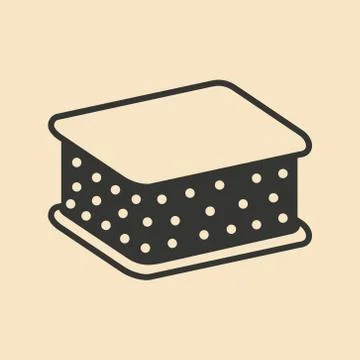 Flat in black and white mobile application ice cream Stock Illustration