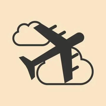 Flat in black and white mobile application flight Stock Illustration