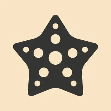 Flat in black and white mobile application starfish Stock Illustration