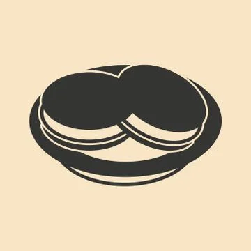 Flat in black and white mobile application Ice Cream Sandwich Stock Illustration