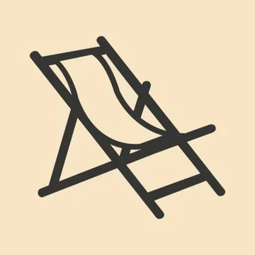 Flat in black and white mobile application deckchair Stock Illustration