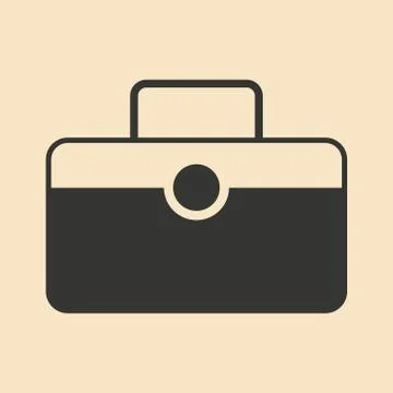 Flat in black and white mobile application bag Stock Illustration