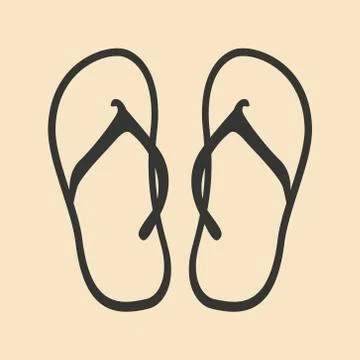 Flat in black and white mobile application flip flops Stock Illustration