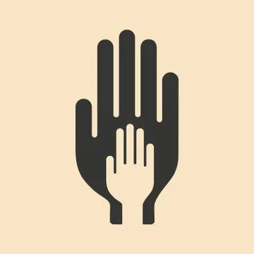 Flat in black and white mobile application child protection Stock Illustration