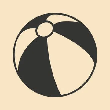 Flat in black and white mobile application beach ball Stock Illustration