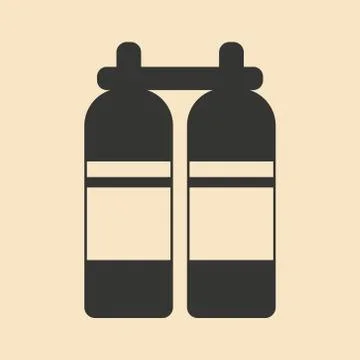 Flat in black and white mobile application air cylinders Stock Illustration
