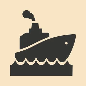 Flat in black and white mobile application ship Stock Illustration