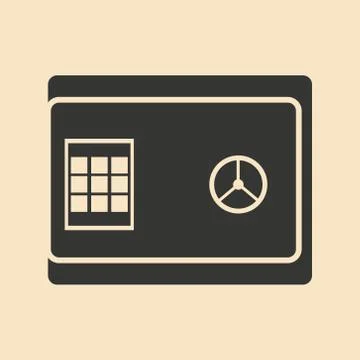 Flat in black and white safe code Stock Illustration
