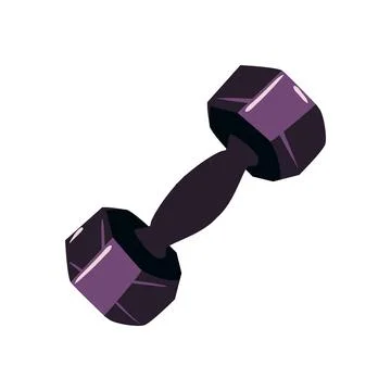 Flat black dumbell Stock Illustration