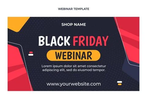 Flat black friday webinar Stock Illustration
