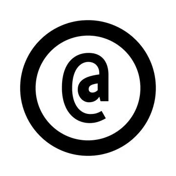 Flat black icon of email Stock Illustration