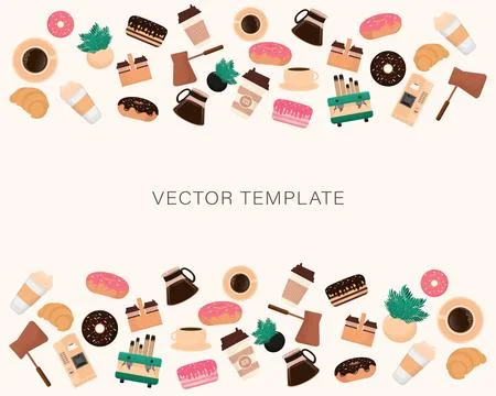 Flat black pattern on white backdrop. Black line icon. Kid graphic. Coffee shop Stock Illustration