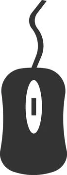 A flat black vector icon of a computer mouse. Stock Illustration