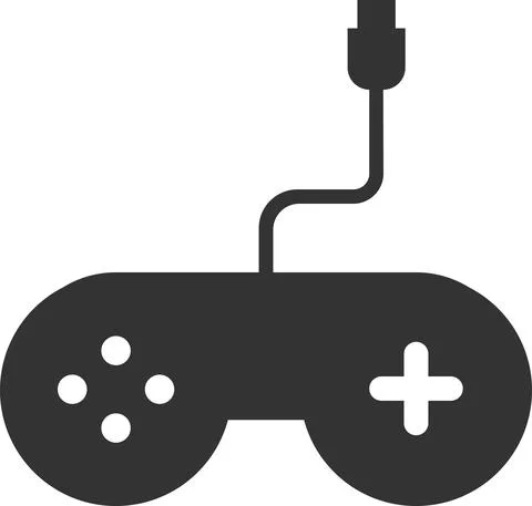 Flat black vector icon of the game joystick. Illustrazione stock