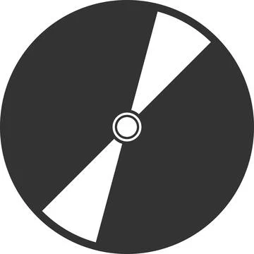 Flat black vector icon of a round disk. Stock Illustration