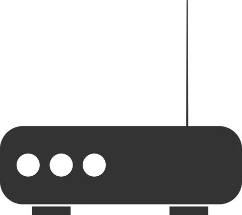 The flat black vector icon of the router. Stock Illustration