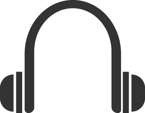 Flat black vector icon of wireless headphones. The silhouette of the headset. 스톡 일러스트