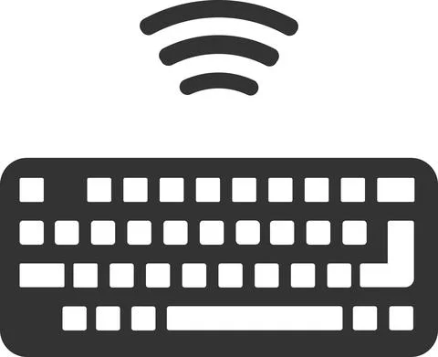 Flat black vector keyboard icon without a wire. Stock Illustration