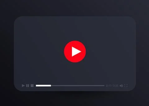 Flat black video player template for web and mobile apps. Stock Illustration