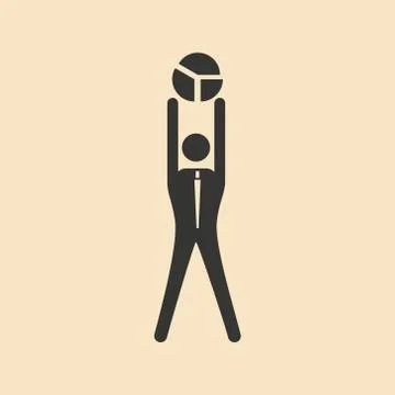 Flat in black white Man and chart Stock Illustration