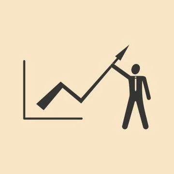 Flat in black white schedule economic and people Stock-Illustration