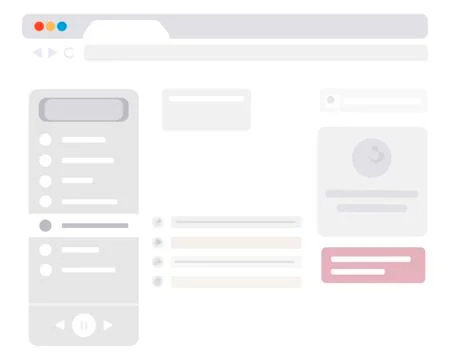 Flat blank browser windows for different devices. Vector. Computer size. Stock Illustration