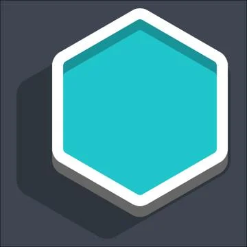Flat Blank Hexagon Web Internet Button Stock Illustration