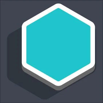 Flat Blank Hexagon Web Internet Button Stock Illustration