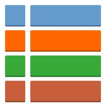 Flat blank icon empty internet color button 스톡 일러스트