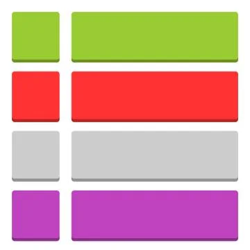 Flat blank icon empty internet color button Illustrazione stock