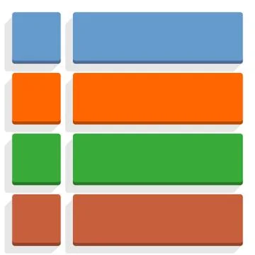 Flat blank icon empty internet color button 스톡 일러스트