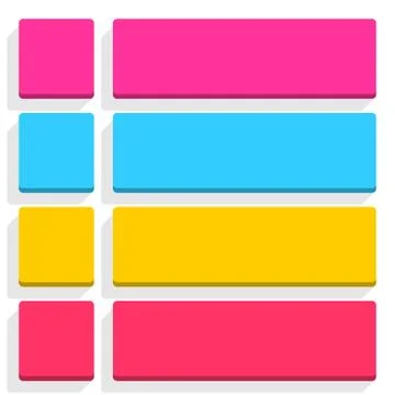Flat blank icon empty internet color button Иллюстрация