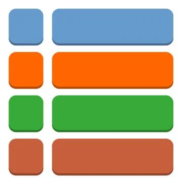 Flat blank icon empty internet color button Illustrazione stock