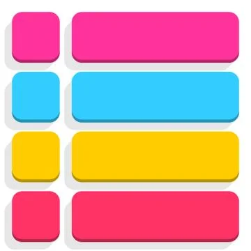 Flat blank icon empty internet color button Illustrazione stock