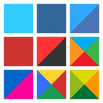 Flat blank square icon set web button 스톡 일러스트