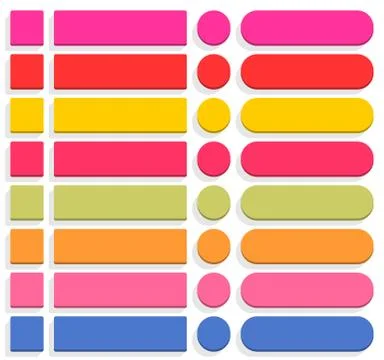 Flat blank web button internet icon set Stock Illustration