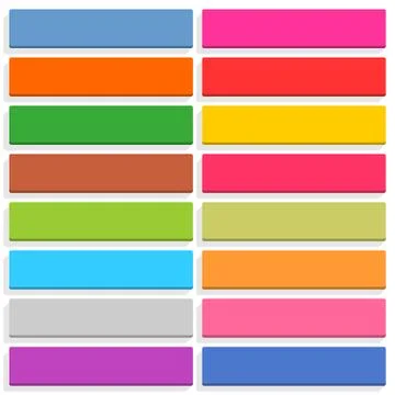 Flat blank web button rectangle icon with shadow 스톡 일러스트