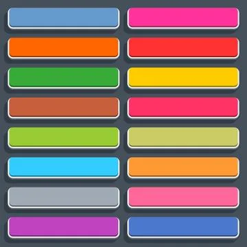 Flat blank web button rectangle icon with shadow 스톡 일러스트