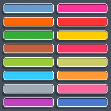 Flat blank web button rectangle icon with shadow 스톡 일러스트