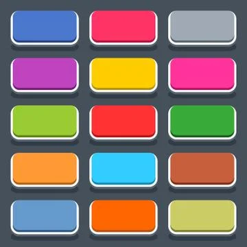 Flat blank web button rounded rectangle icon Stock-Illustration