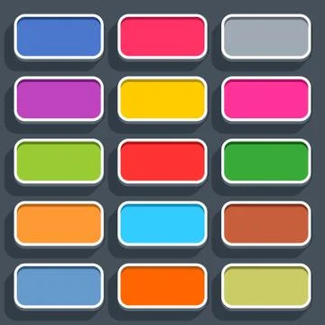 Flat blank web button rounded rectangle icon Stock-Illustration