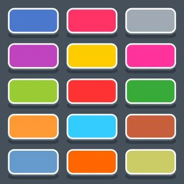 Flat blank web button rounded rectangle icon 스톡 일러스트