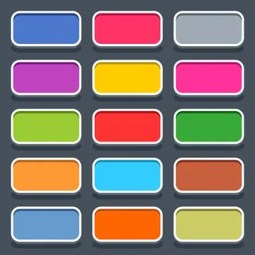 Flat blank web button rounded rectangle icon 스톡 일러스트