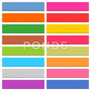 Flat blank web icon color rectangle button Illustrazione stock