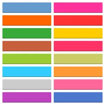 Flat blank web icon color rectangle button 스톡 일러스트