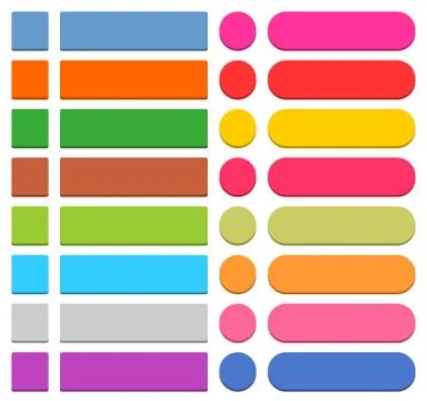 Flat blank web icon colored button 스톡 일러스트