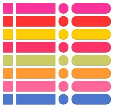 Flat blank web icon colorful round button 스톡 일러스트