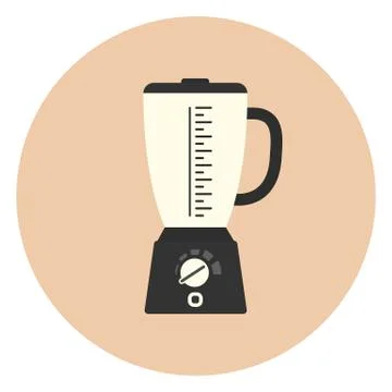 Flat blender icon, kitchen mixer symbol, appliance Stock Illustration