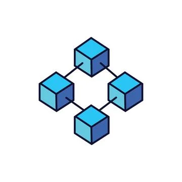 Flat blockchain icon symbol vector Illustration. Stock Illustration